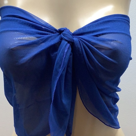 Zuliana Blue Sarong Made in USA - Picture 2 of 3